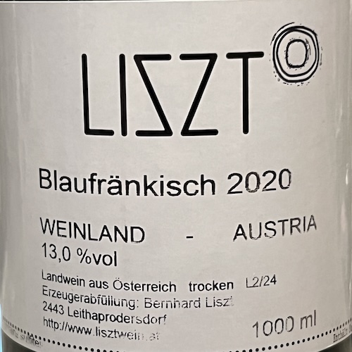 リスト ブラウフレンキッシュ 2020  〔 1000ml 〕